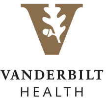 Vanderbilt Health logo with a stylized oak leaf design in brown and black text